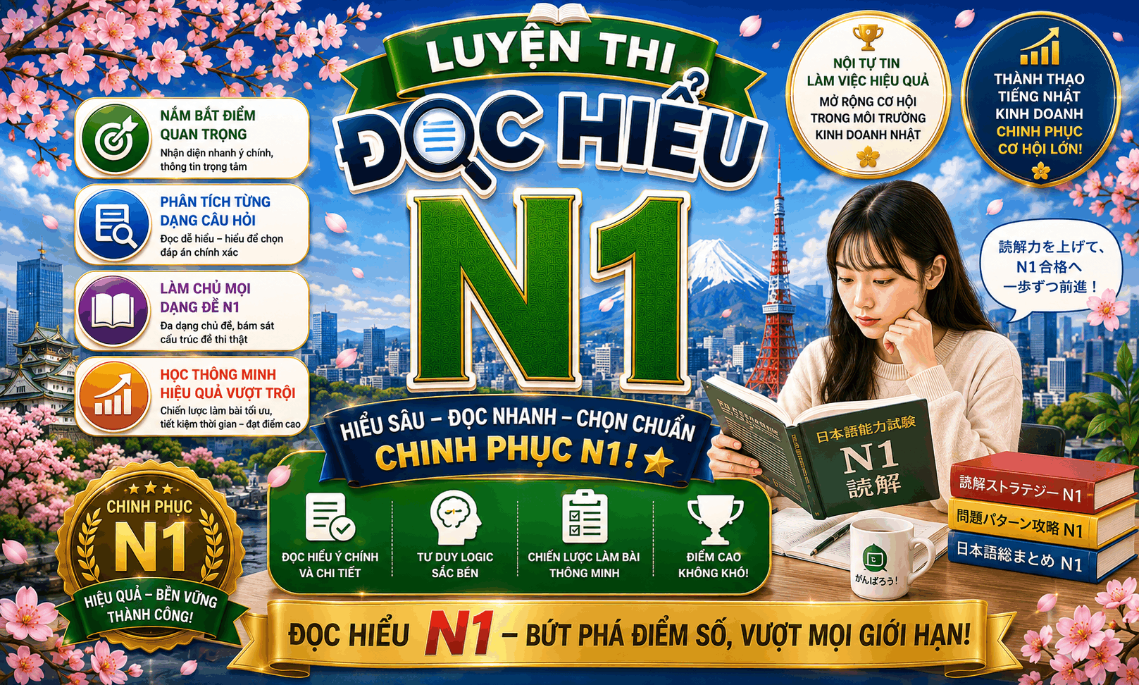 Luyện kỹ năng Đọc hiểu N1