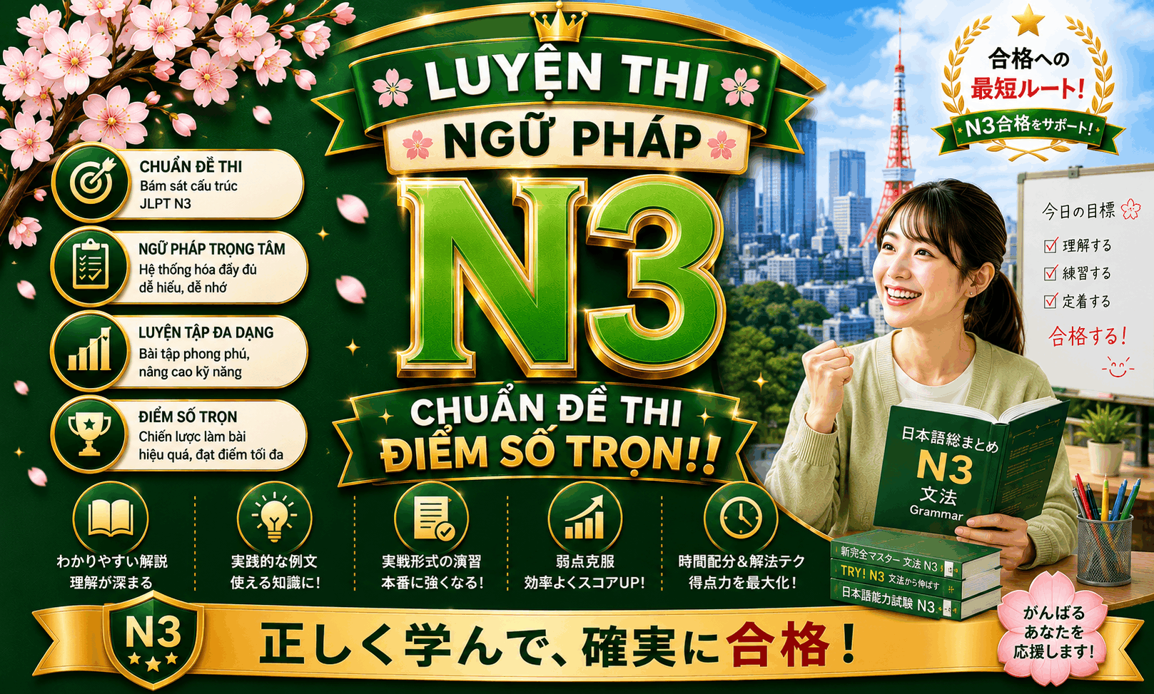 Luyện kỹ năng Ngữ pháp N3