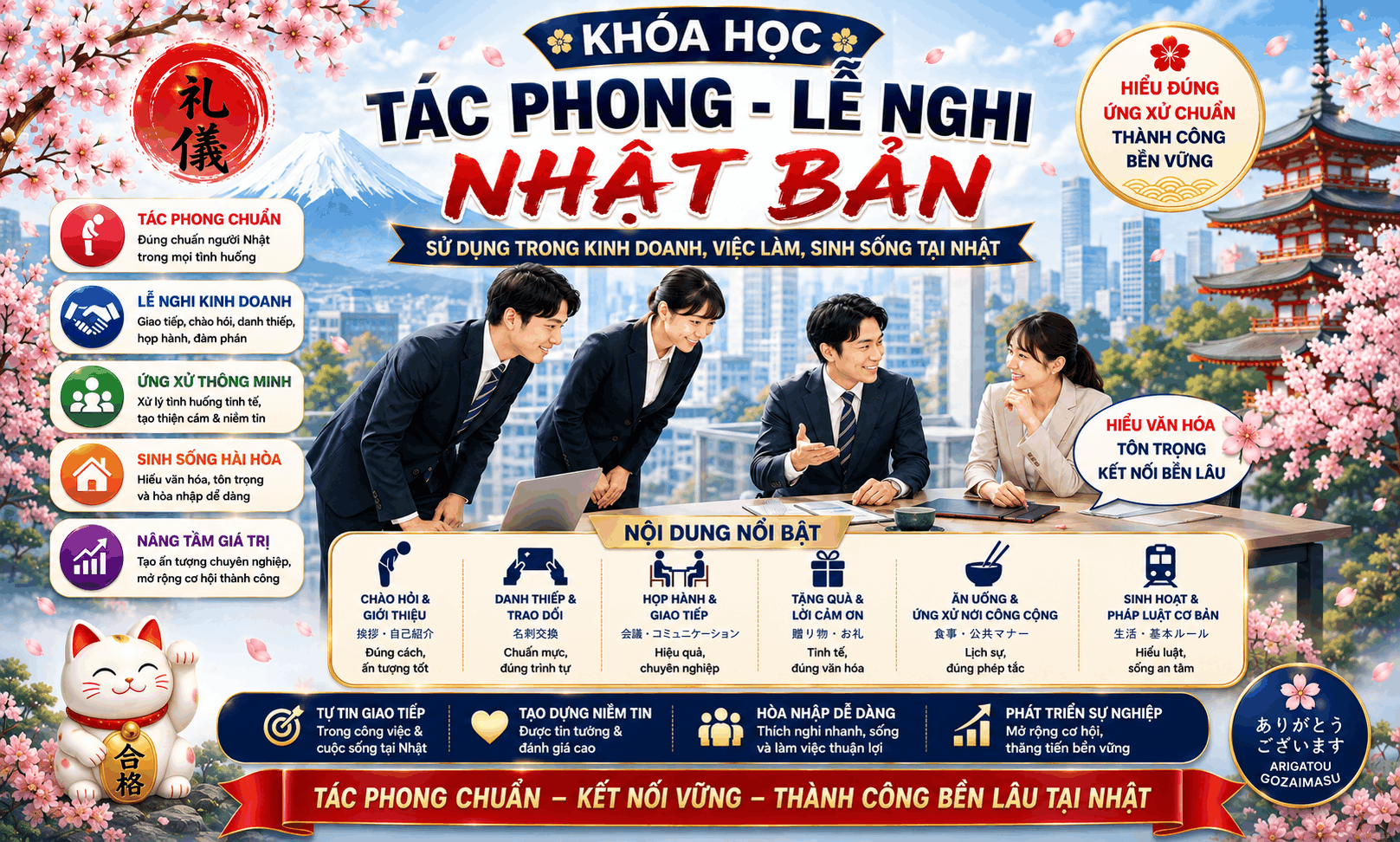 Khóa học Tác phong Lễ nghi Nhật Bản (Sơ cấp)