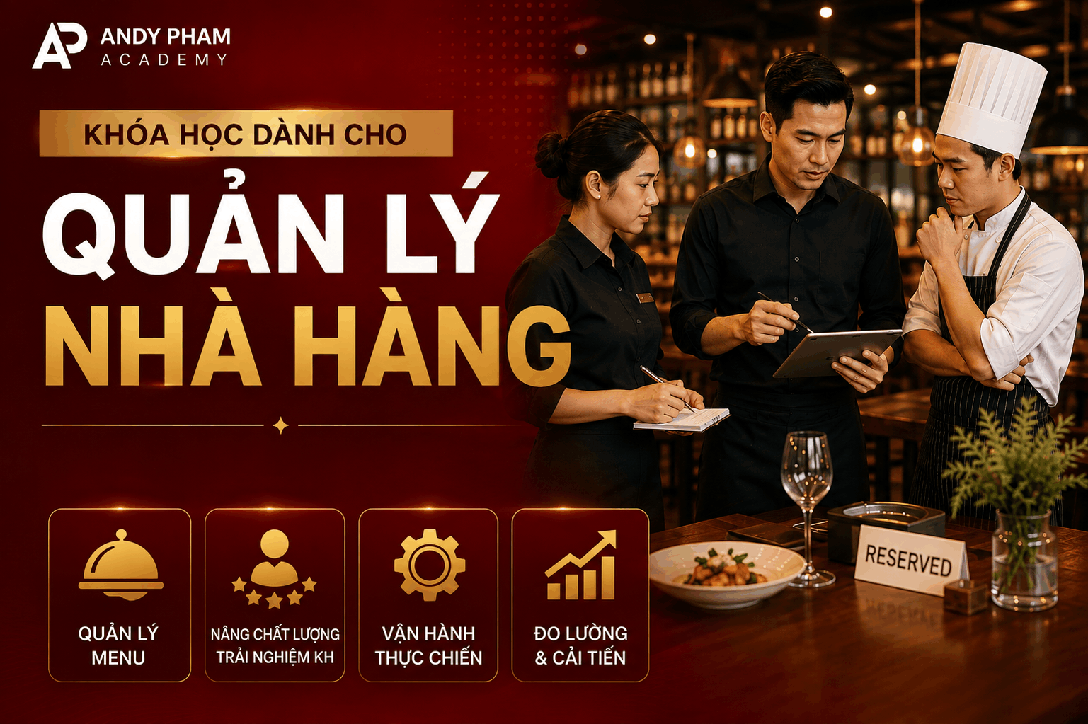 KHOÁ HỌC DÀNH CHO QUẢN LÍ NHÀ HÀNG