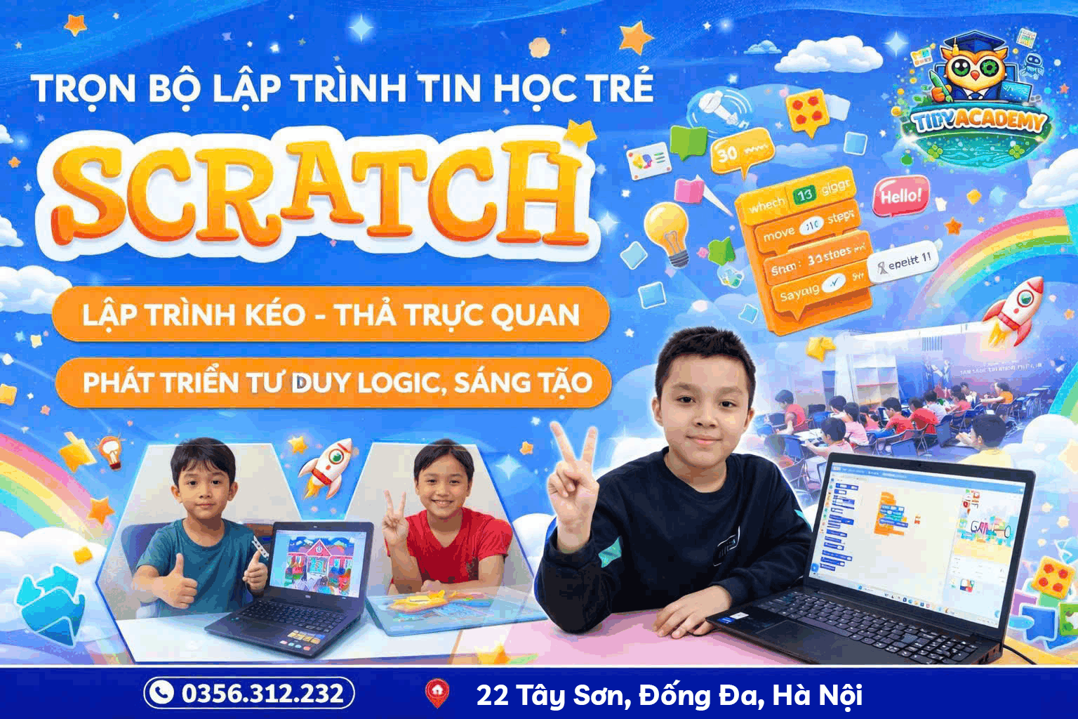 [TRỌN BỘ] Lập trình Tin học trẻ Scratch
