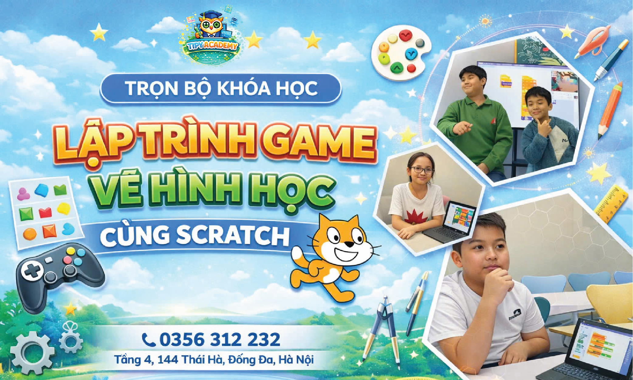 [TRỌN BỘ] Khoá học Lập trình Game - Vẽ hình học cùng Scratch