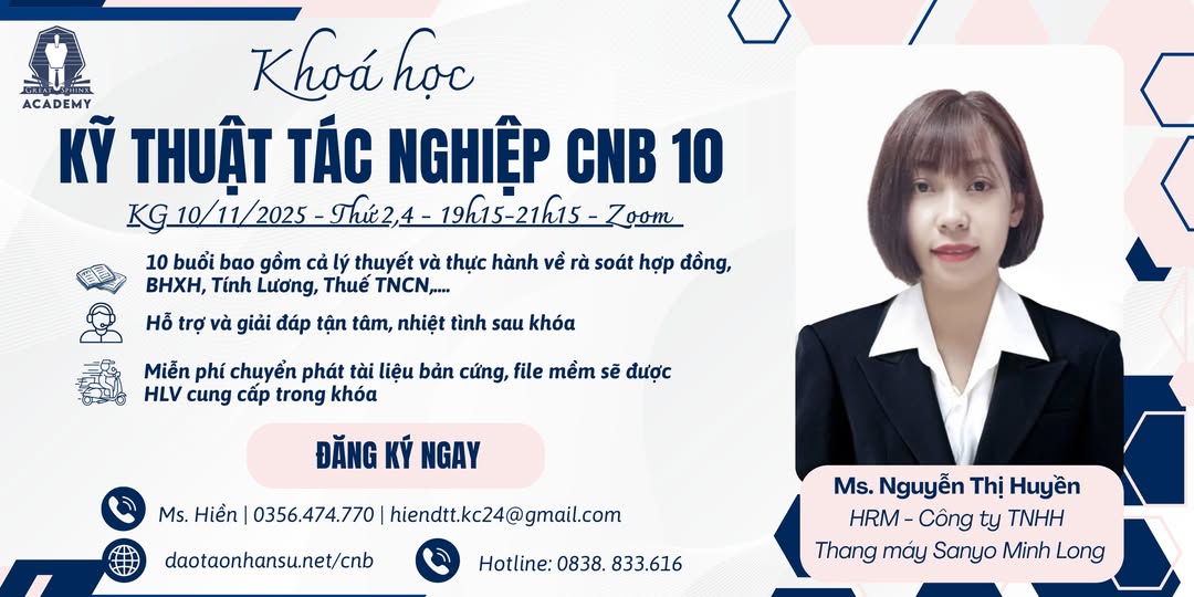 Hr.CnB 10 - Kỹ thuật tác nghiệp chính sách tiền lương (C&B)