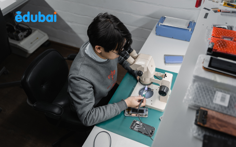 Học viên học nghề sửa chữa điện thoại