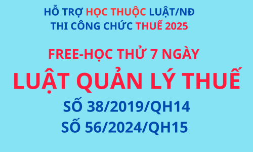 FREE-HỌC THUỘC LUẬT QUẢN LÝ THUẾ SỐ 38/2019