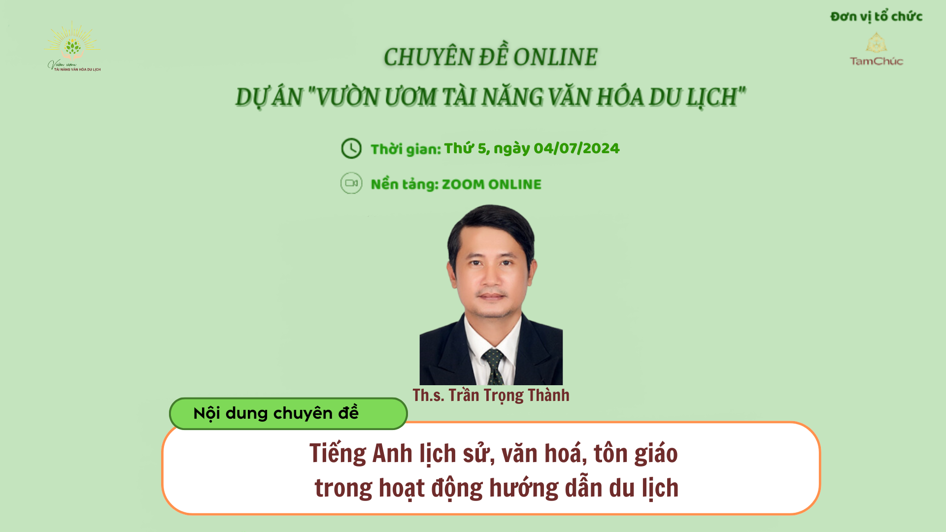 Tiếng Anh lịch sử, văn hoá, tôn giáo trong hoạt động hướng dẫn du lịch
