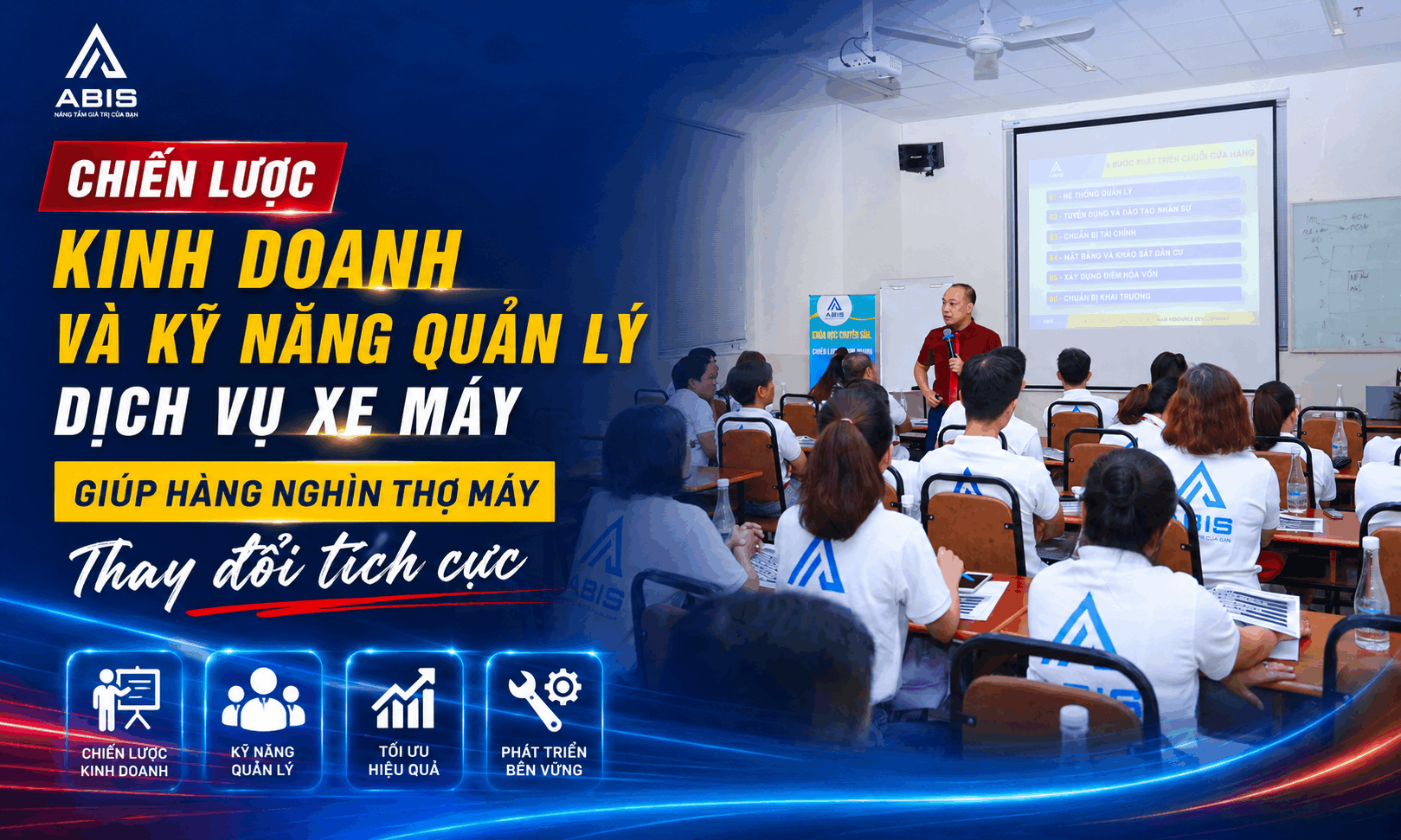 Chiến Lược Kinh Doanh Và Kỹ Năng Quản Lý Dịch Vụ Xe Máy - Giúp hàng nghìn chủ tiệm thay đổi tích cực