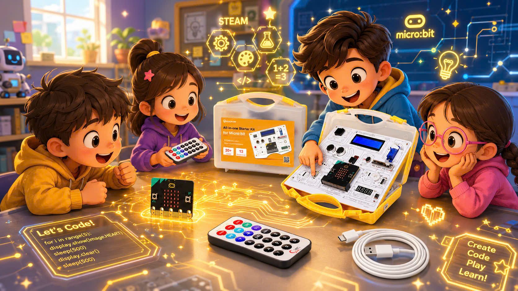 Bộ Kit Học Lập Trình STEM Micro:bit V2.0 (Elecrow): Đánh Thức Đam Mê Công Nghệ & Điện Tử