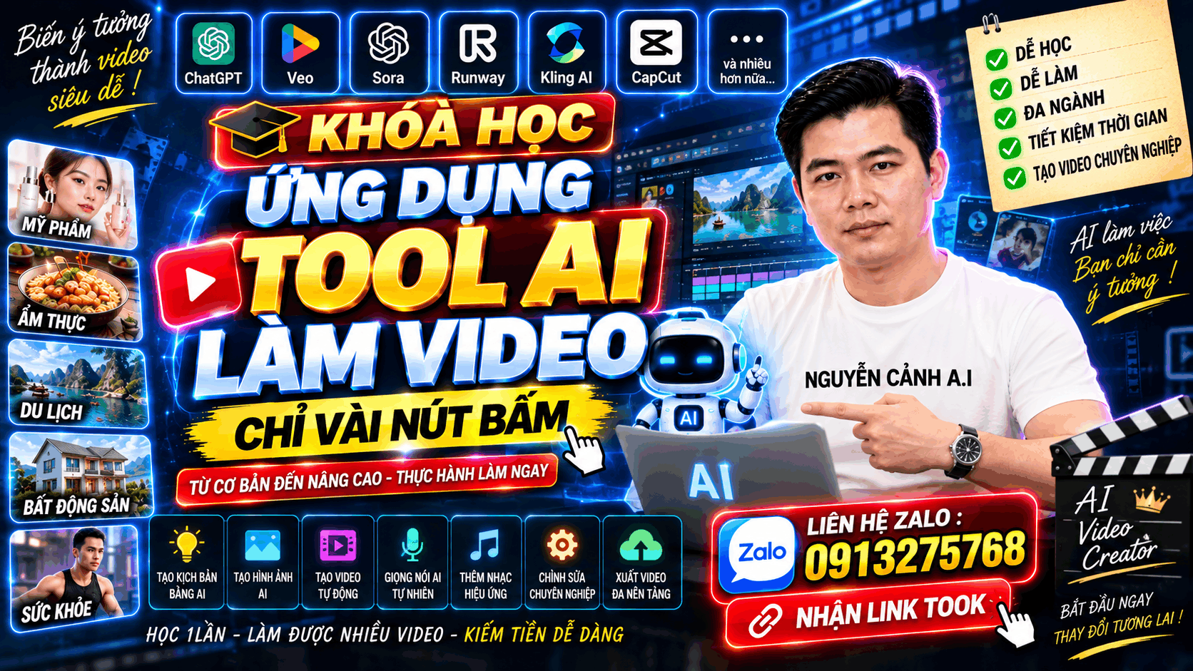 ỨNG DỤNG TOOL AI – LÀM VIDEO CHỈ VÀI NÚT BẤM