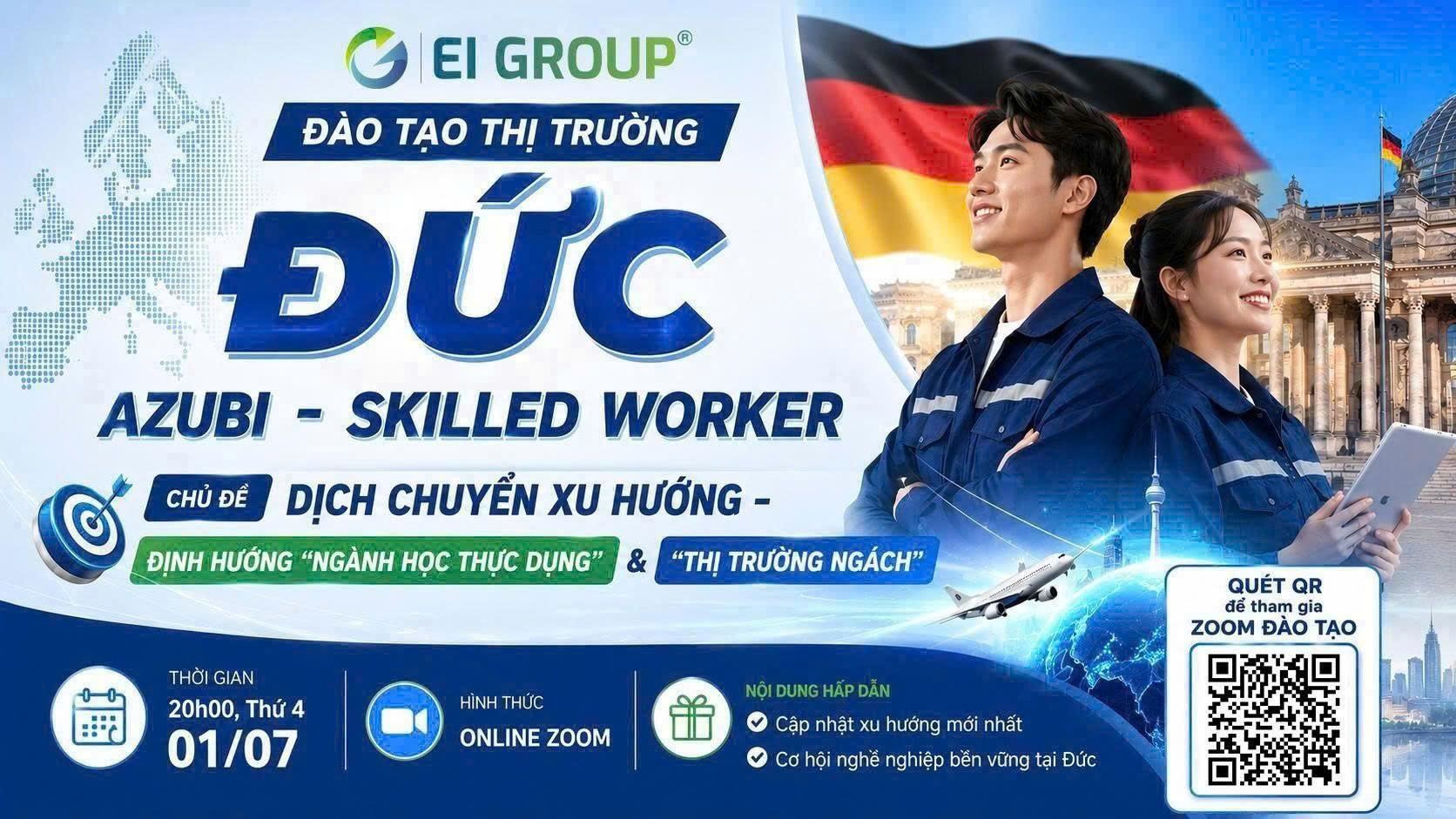 ĐÀO TẠO 1/7 - THỊ TRƯỜNG ĐỨC AZUBI - SKILLED WORKER
