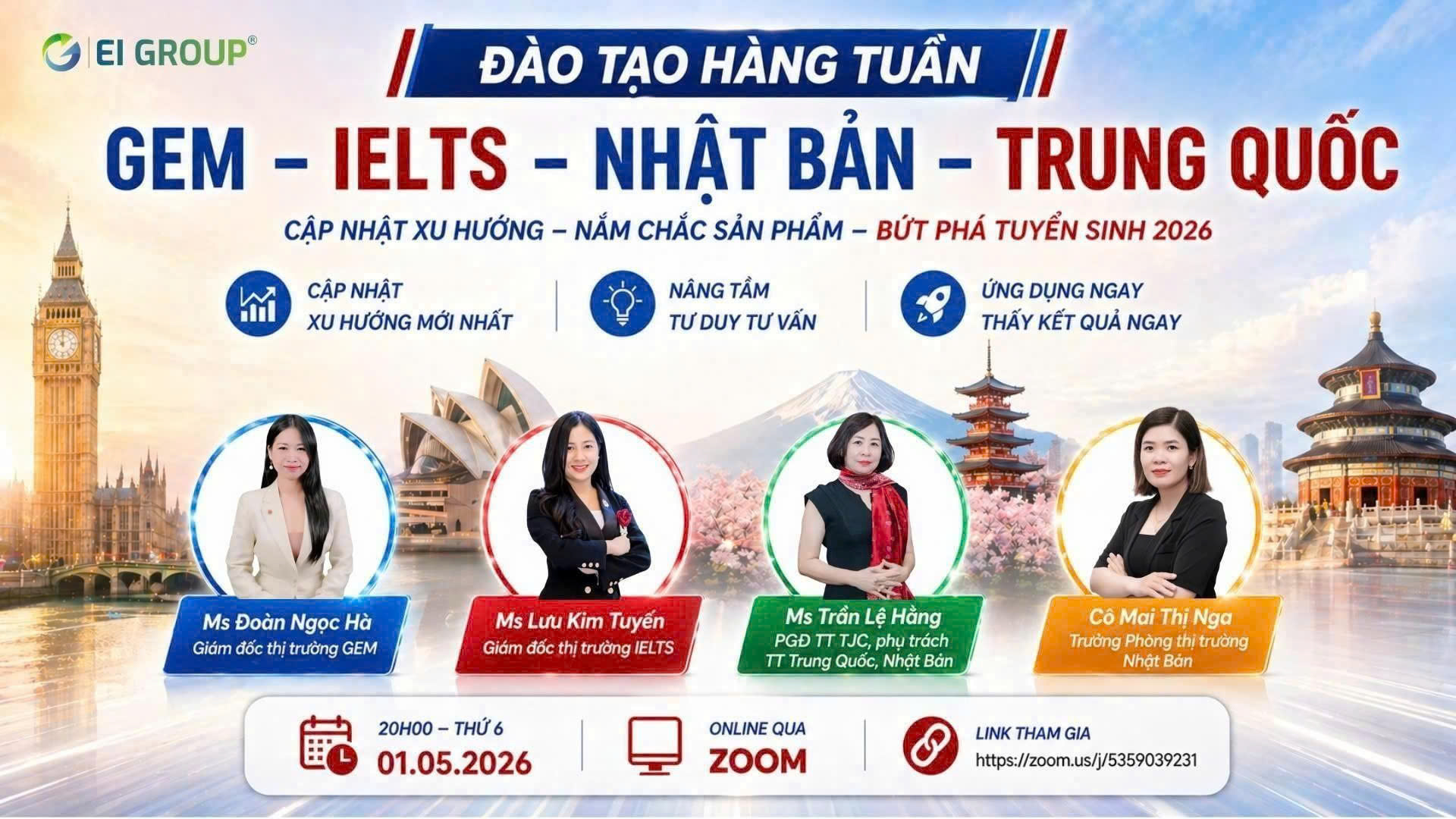 ĐÀO TẠO 1/5 - THỊ TRƯỜNG GEM, IELTS, NHẬT BẢN, TRUNG QUỐC