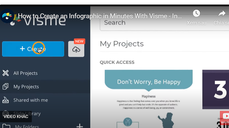 Các thao tác ban đầu để tạo infographic trên Visme