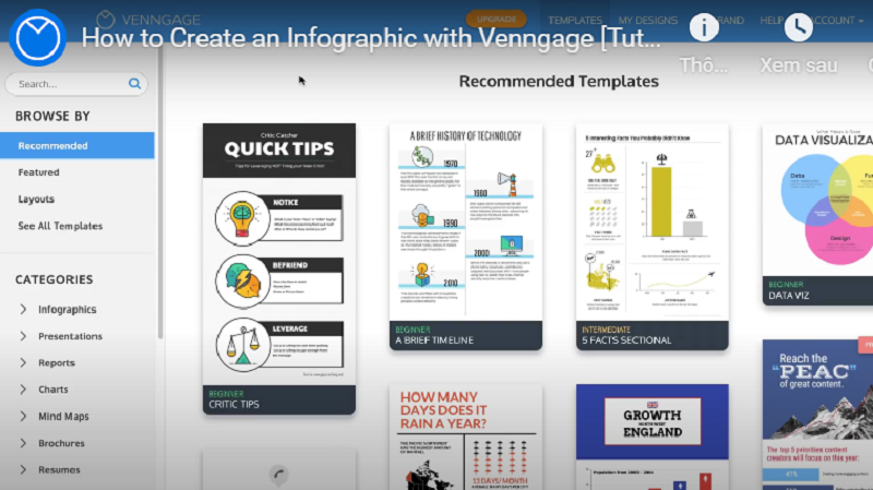 Venngage với đa dạng các mẫu infographic