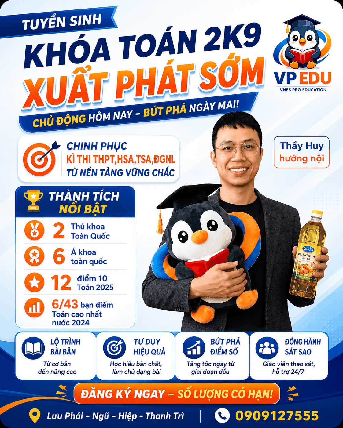 Lộ trình khóa Toán tốt nghiệp 2K9