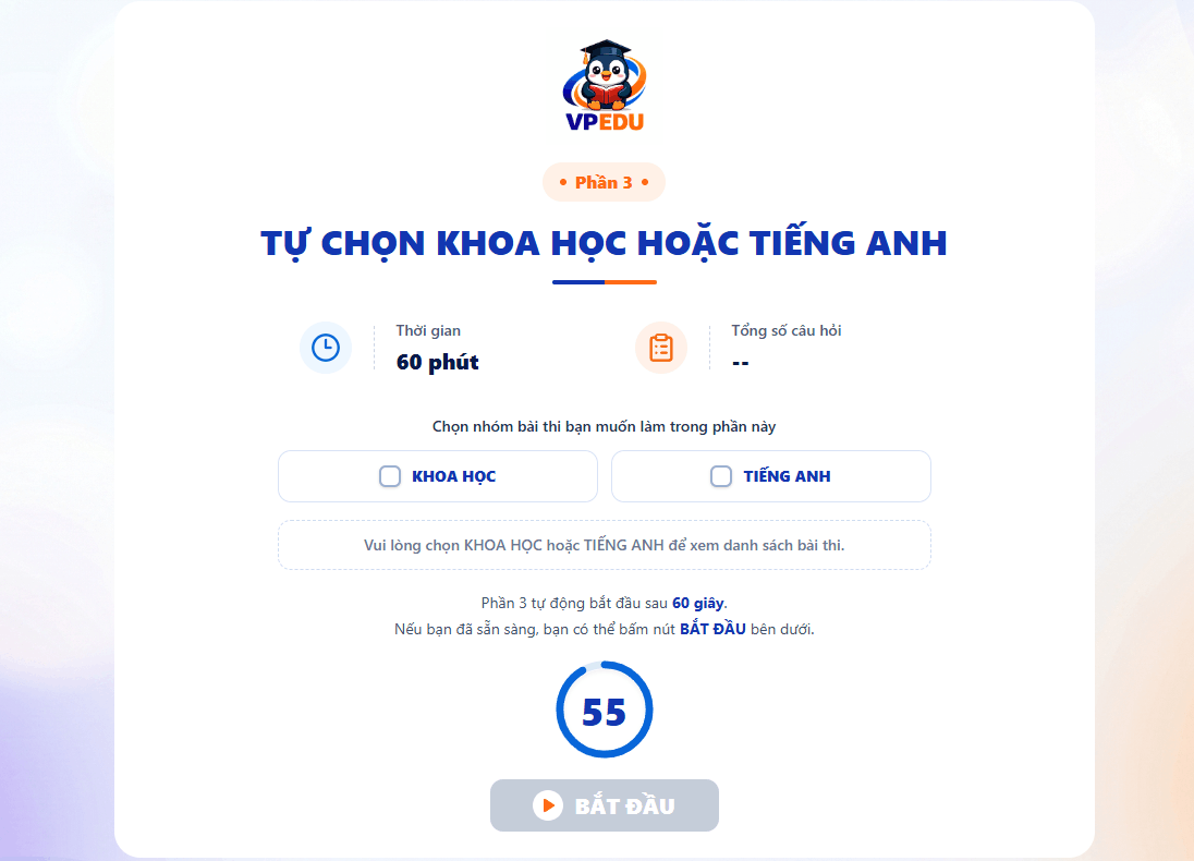 Màn hình chọn nhóm bài phần 3