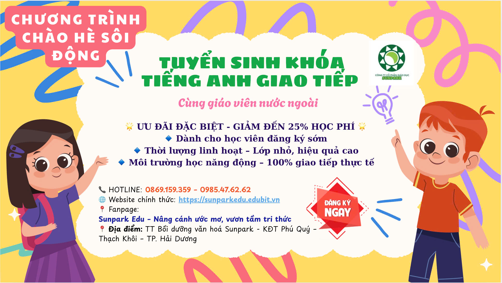 Tuyển sinh lớp tiếng Anh với giáo viên nước ngoài - ưu đãi 25% học phí