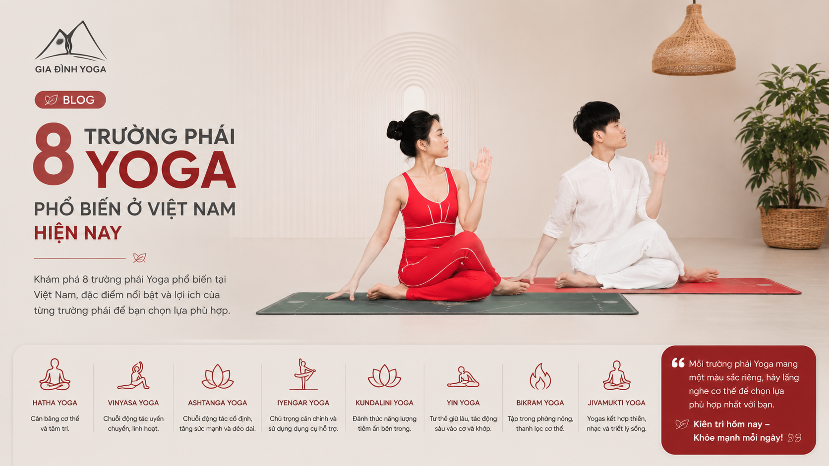 8 trường ph&aacute;i Yoga phổ biến ở Việt Nam hiện nay
