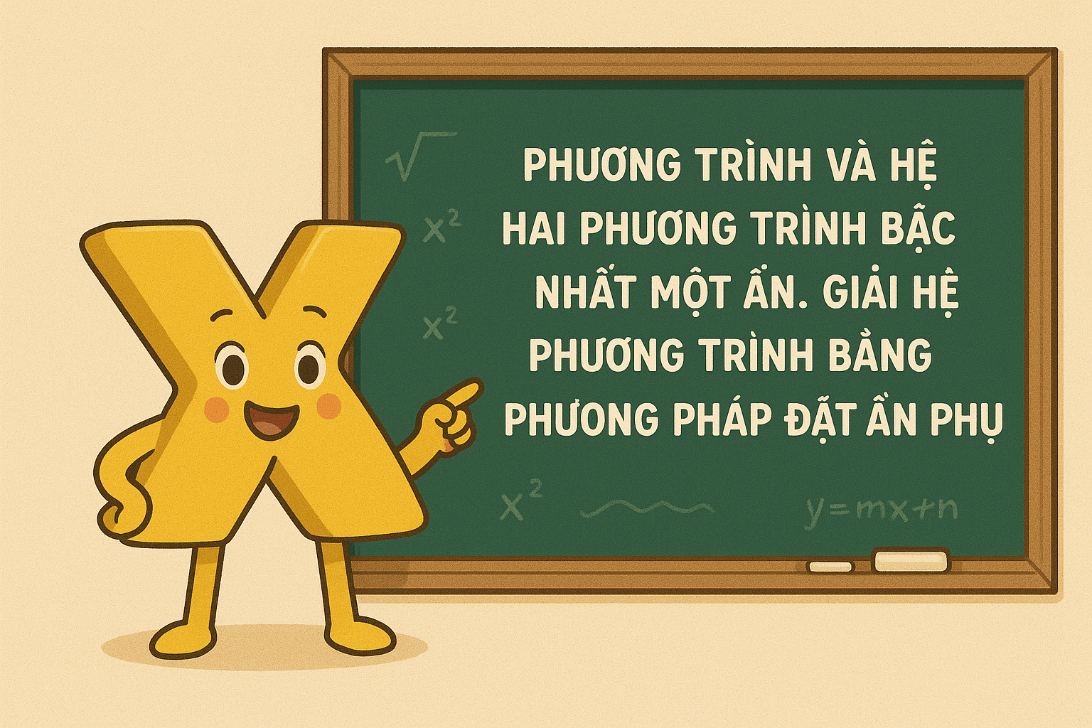 Chương I. Phương trình và hệ hai phương trình bậc nhất hai ẩn. Giải hệ phương trình bằng phương pháp đặt ẩn phụ - 52 bài học