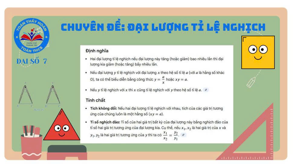 Chuyên đề: Đại lượng tỉ lệ nghịch