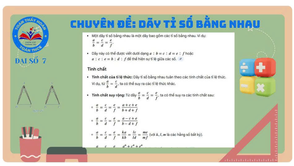 Chuyên đề: Dãy tỉ số bằng nhau