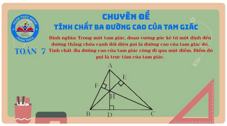 Lớp 7 - Chuyên đề: Tính chất ba đường cao của tam giác